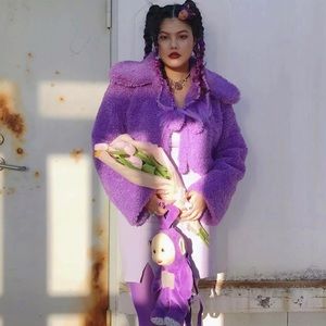 Somewhere Nowhere My Little Fluff Purple Bow Jacket Size S/M NWT 🎀💜